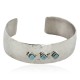 Handmade Certified Authentic Hammered Navajo Nickel Natural Turquoise Native American Bracelet 12957-3