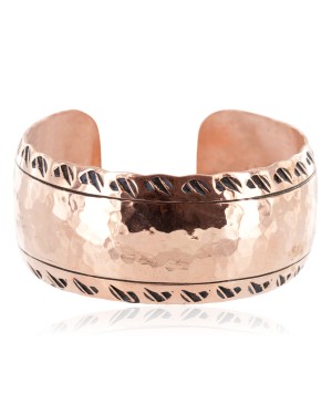 Handmade Certified Authentic Hammered Navajo Pure Copper Native American Bracelet 12941