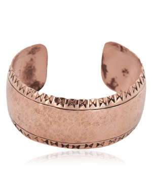 Handmade Certified Authentic Hammered Navajo Pure Copper Native American Bracelet 12955-6