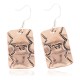 Handmade Certified Authentic Horse Mountain Navajo Pure Copper Native American Dangle Earrings 18170-6