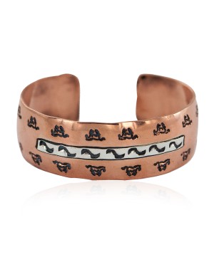 Handmade Certified Authentic Horse Navajo .925 Sterling Silver Native American Pure Copper Bracelet  92018-3