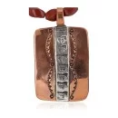 Handmade Horse Navajo Handstamped Pure .925 Sterling Silver Copper Natural Turquoise and Red Jasper Native American Necklace 16973-3-16037-9