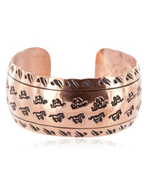 Handmade Certified Authentic Horse Navajo Pure Copper Native American Bracelet 12942-4