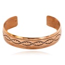 Handmade Certified Authentic Jiemmy Patters Navajo Pure Copper Native American Bracelet 12528-1