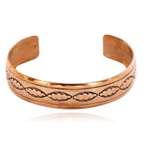 Handmade Certified Authentic Jiemmy Patters Navajo Pure Copper Native American Bracelet 12528-1