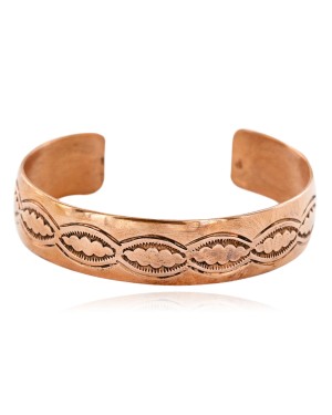 Handmade Certified Authentic Jiemmy Patters Navajo Pure Copper Native American Bracelet 12528-3