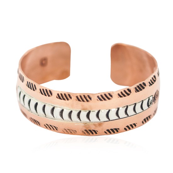 Handmade Certified Authentic Maze Navajo .925 Sterling Silver and Pure Copper Native American Bracelet 13097-14 Handmade Certified Authentic Maze Navajo .925 Sterling Silver and Pure Copper Native American Bracelet 13097-14