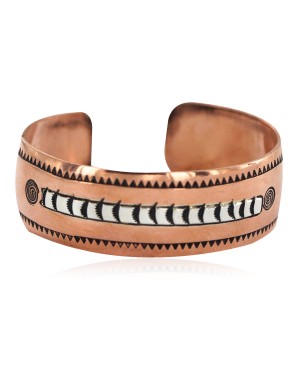 Handmade Certified Authentic Maze Navajo .925 Sterling Silver Native American Pure Copper Bracelet  92018-13