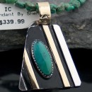 Handmade Navajo .925 Sterling Silver 12kt Gold Filled Green Turquoise Native American Necklace 370805366234
