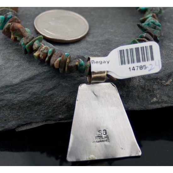 Handmade Certified Authentic Navajo .925 Sterling Silver 12kt Gold Filled Natural Turquoise Native American Necklace 370805366232