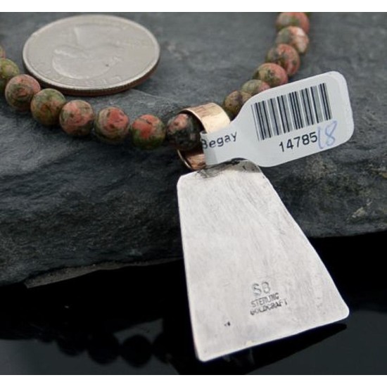Handmade Certified Authentic Navajo .925 Sterling Silver 12kt Gold Filled Turquoise and Jasper Native American Necklace 390582579732