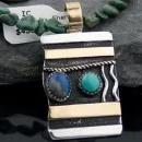 Handmade Navajo .925 Sterling Silver 12kt Gold Filled Turquoise and LAPIS Native American Necklace 370795908964