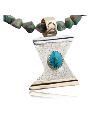 Handmade Certified Authentic Navajo .925 Sterling Silver 12kt Gold Filled Turquoise Native American Necklace 370808784599