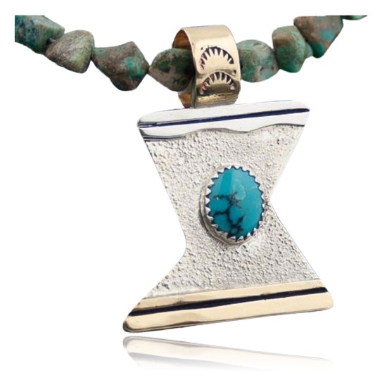 Handmade Certified Authentic Navajo .925 Sterling Silver 12kt Gold Filled Turquoise Native American Necklace 370808784599