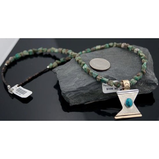 Handmade Certified Authentic Navajo .925 Sterling Silver 12kt Gold Filled Turquoise Native American Necklace 370808784599