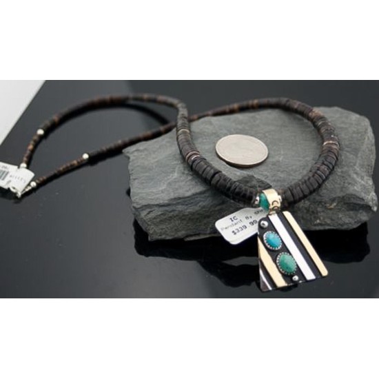 Handmade Certified Authentic Navajo .925 Sterling Silver 12kt Gold Filled Turquoise Native American Necklace 390586628627