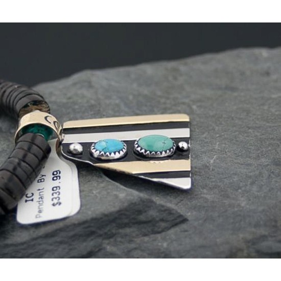 Handmade Certified Authentic Navajo .925 Sterling Silver 12kt Gold Filled Turquoise Native American Necklace 390586628627