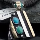 Handmade Navajo .925 Sterling Silver 12kt Gold Filled Turquoise Native American Necklace 390586628627
