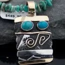 Handmade Navajo .925 Sterling Silver 12kt Gold Filled Turquoise Native American Necklace 390593289482