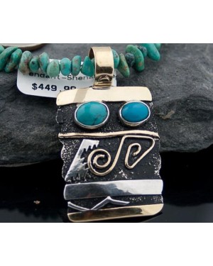 Handmade Certified Authentic Navajo .925 Sterling Silver 12kt Gold Filled Turquoise Native American Necklace 390593289482