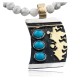 Handmade Certified Authentic Navajo .925 Sterling Silver 12kt GoldFilled Whiite Turquoise Native American Necklace 390576104124