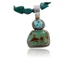 Authentic Navajo Native American Ajax, Turquoise and Yellow Agate Sterling Silver Necklace