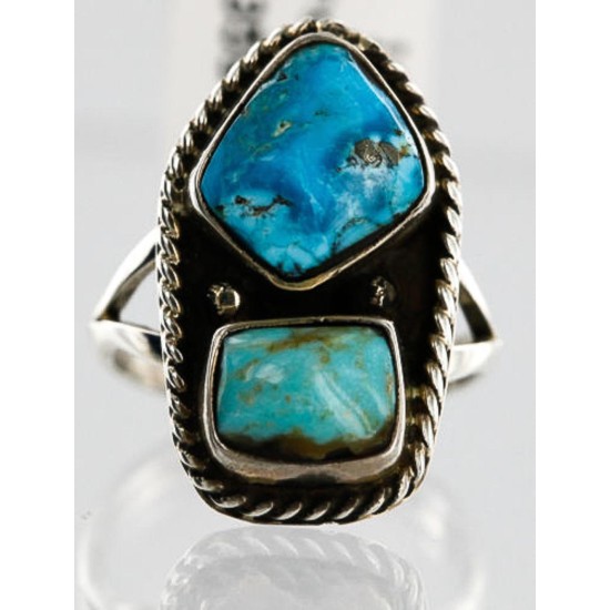 HANDMADE Certified Authentic Navajo .925 Sterling Silver and Creeple Creek Turquoise Native American Ring  371106414413