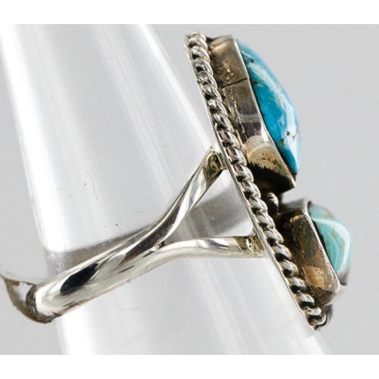 HANDMADE Certified Authentic Navajo .925 Sterling Silver and Creeple Creek Turquoise Native American Ring  371106414413