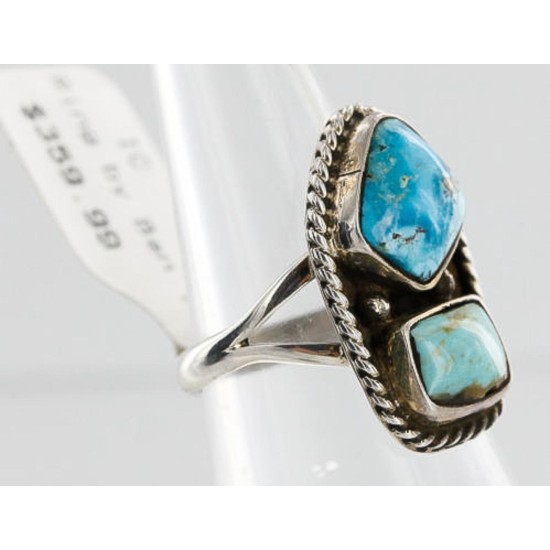 HANDMADE Certified Authentic Navajo .925 Sterling Silver and Creeple Creek Turquoise Native American Ring  371106414413