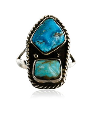 HANDMADE Certified Authentic Navajo .925 Sterling Silver and Creeple Creek Turquoise Native American Ring  371106414413