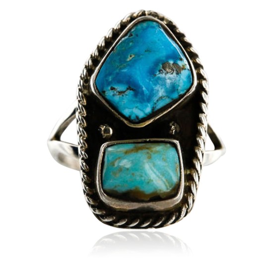 HANDMADE Certified Authentic Navajo .925 Sterling Silver and Creeple Creek Turquoise Native American Ring  371106414413