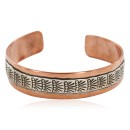 Handmade Certified Authentic Navajo .925 Sterling Silver and Pure Copper Native American Bracelet 12703-10
