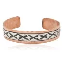 Handmade Navajo .925 Sterling Silver and Pure Copper Native American Bracelet 12809-7