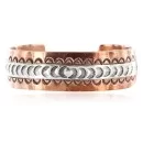 Handmade Navajo .925 Sterling Silver and Pure Copper Native American Bracelet 12901-1