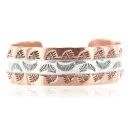 Handmade Navajo .925 Sterling Silver and Pure Copper Native American Bracelet 12901-2