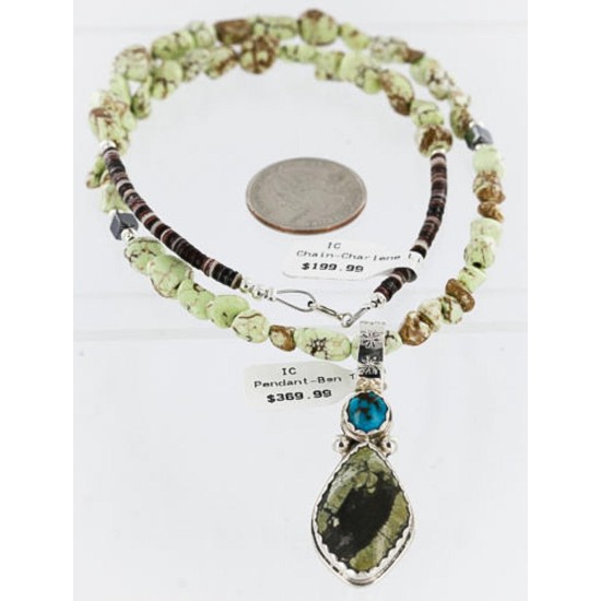 Handmade Certified Authentic Navajo .925 Sterling Silver and ST Turquoise Native American Necklace 390851504054 Handmade Certified Authentic Navajo .925 Sterling Silver and ST Turquoise Native American Necklace 390851504054