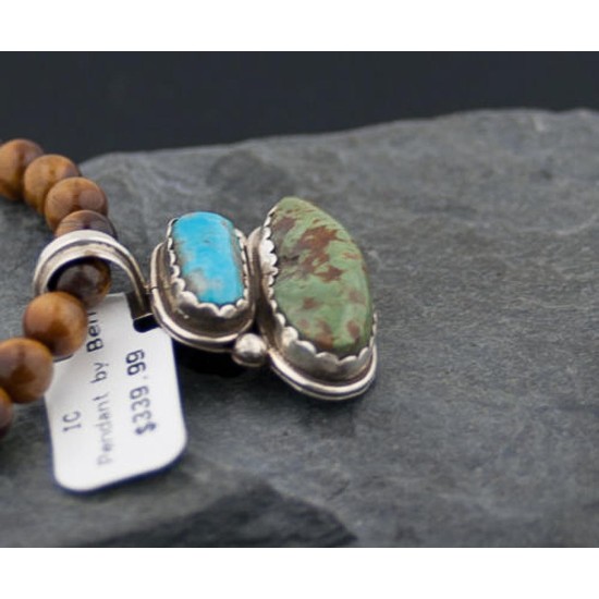 Handmade Certified Authentic Navajo .925 Sterling Silver and Turquoise Native American Necklace 370884683377