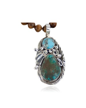 Handmade Certified Authentic Navajo .925 Sterling Silver and Turquoise Native American Necklace 370895663862