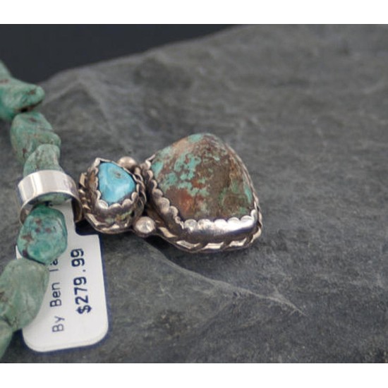 Handmade Certified Authentic Navajo .925 Sterling Silver and Turquoise Native American Necklace 370897385421