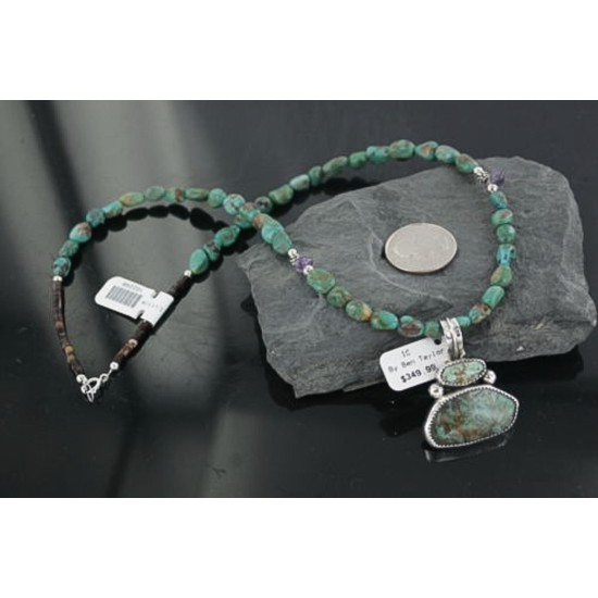 Handmade Certified Authentic Navajo .925 Sterling Silver and Turquoise Native American Necklace 370907908863