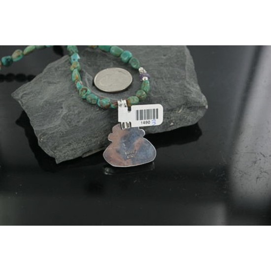 Handmade Certified Authentic Navajo .925 Sterling Silver and Turquoise Native American Necklace 370907908863