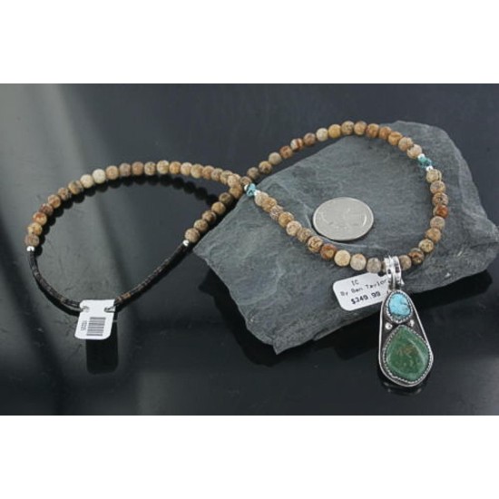 Handmade Certified Authentic Navajo .925 Sterling Silver and Turquoise Native American Necklace 370908653259