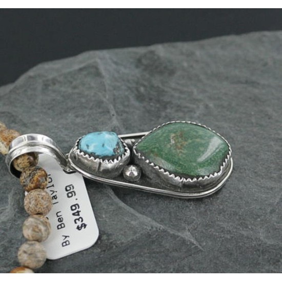 Handmade Certified Authentic Navajo .925 Sterling Silver and Turquoise Native American Necklace 370908653259