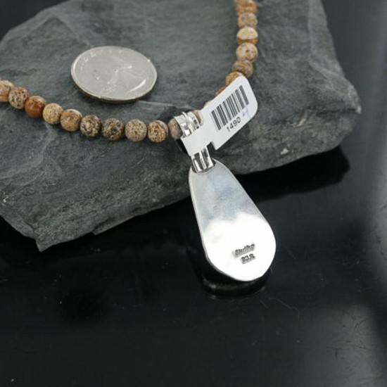 Handmade Certified Authentic Navajo .925 Sterling Silver and Turquoise Native American Necklace 370908653259