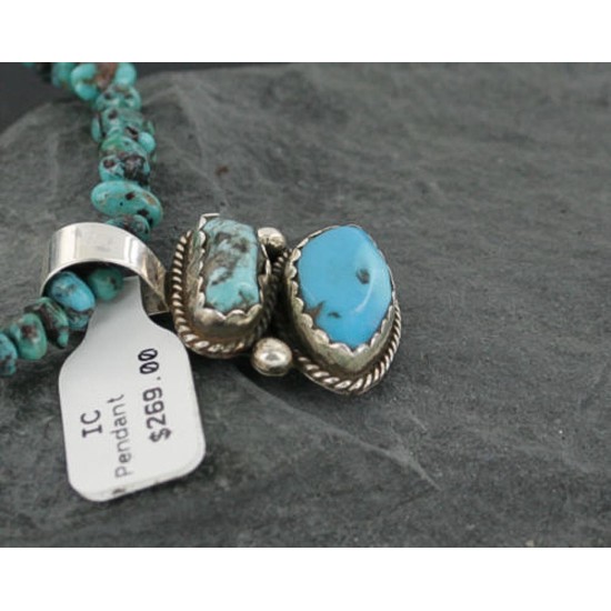 Handmade Certified Authentic Navajo .925 Sterling Silver and Turquoise Native American Necklace 370964181461