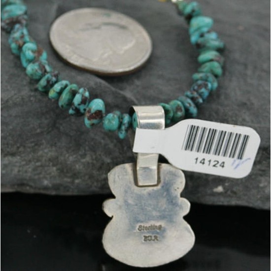 Handmade Certified Authentic Navajo .925 Sterling Silver and Turquoise Native American Necklace 370964181461