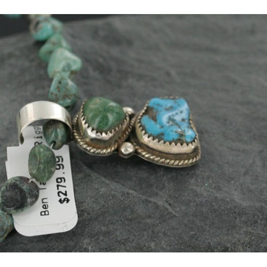 Handmade Certified Authentic Navajo .925 Sterling Silver and Turquoise Native American Necklace 370964627960