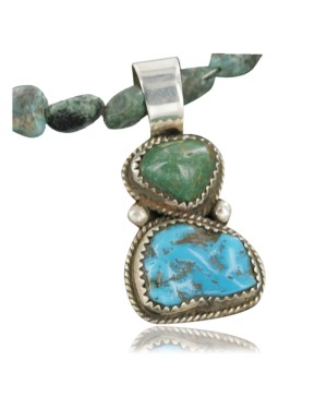 Handmade Certified Authentic Navajo .925 Sterling Silver and Turquoise Native American Necklace 370964627960