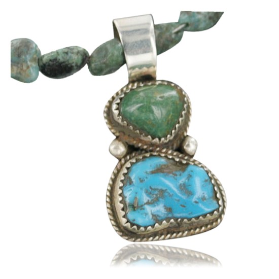 Handmade Certified Authentic Navajo .925 Sterling Silver and Turquoise Native American Necklace 370964627960