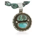 Handmade Navajo .925 Sterling Silver and Turquoise Native American Necklace 370976661757